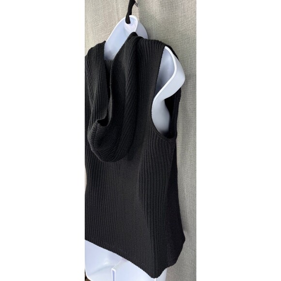 Coldwater Creek Women's Wool Blend Hooded Sweater Vest Size XS Black - Picture 7 of 9